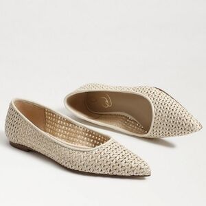 Sam Edelman Wanda Pointed Toe Leather Flat Sz 8 Ivory Boho Chic Preppy Casual